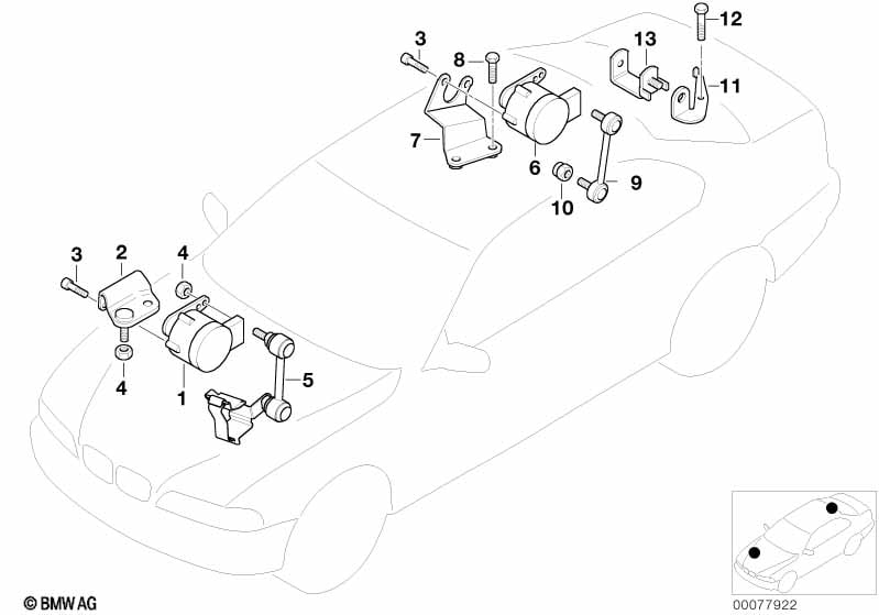 Headlight vertical aim control sensor