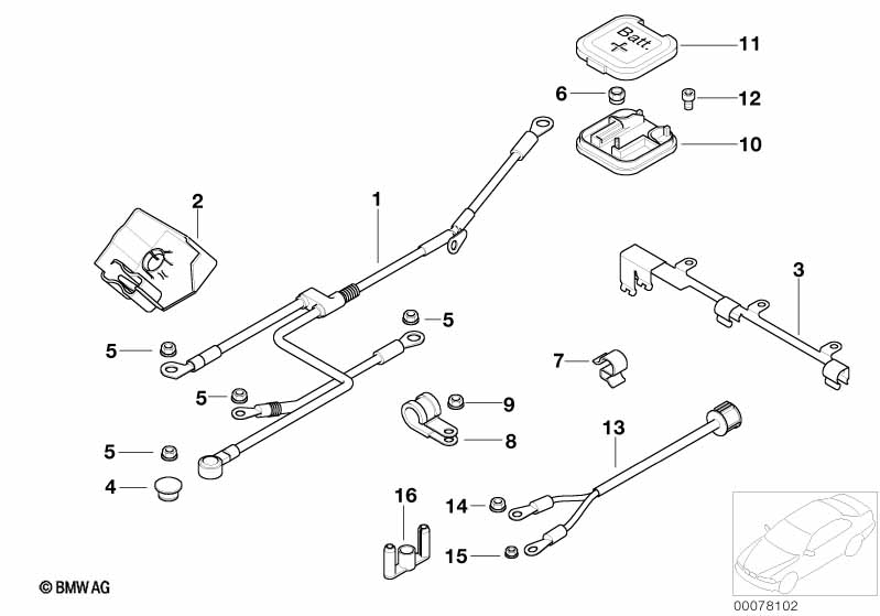 Genuine BMW 12421407786 E52 Cable Alternator-Starter-Base B+ (Inc. Alpina V8 & Z8) | ML Performance UK Car Parts