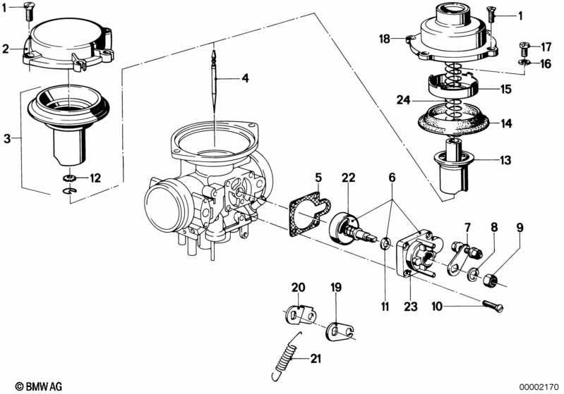 Carburateur-piston/pointeau