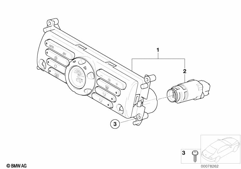 Ovládací panel automatická klimatizace