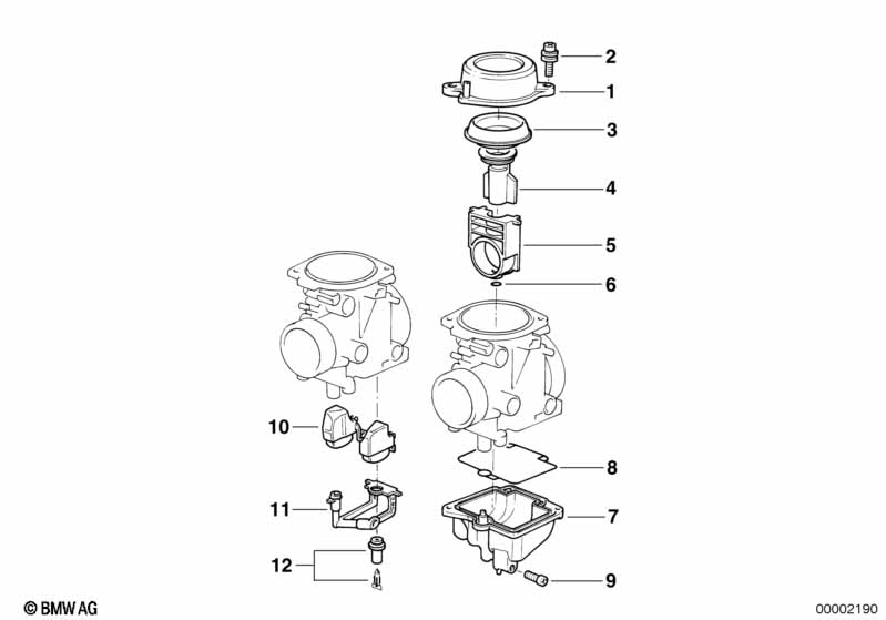 Carburetor cap/piston/float
