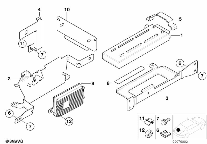 Single parts, SA 632, trunk