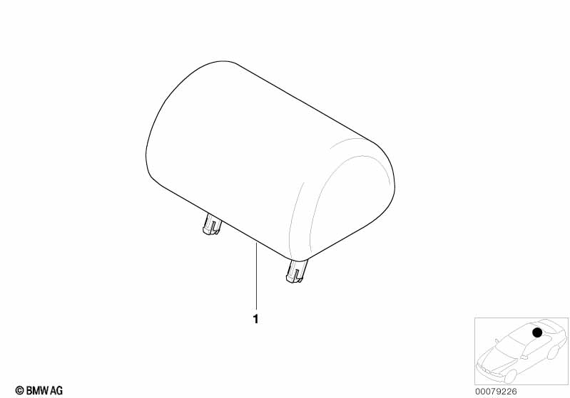 Seat, rear, head restraint, center