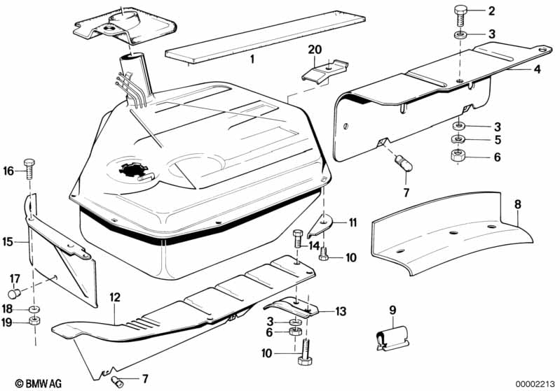 Fuel tank/attaching parts