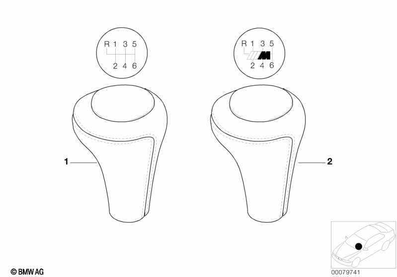 Individual leather gear shift knob