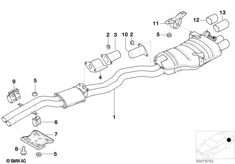 Center and rear muffler