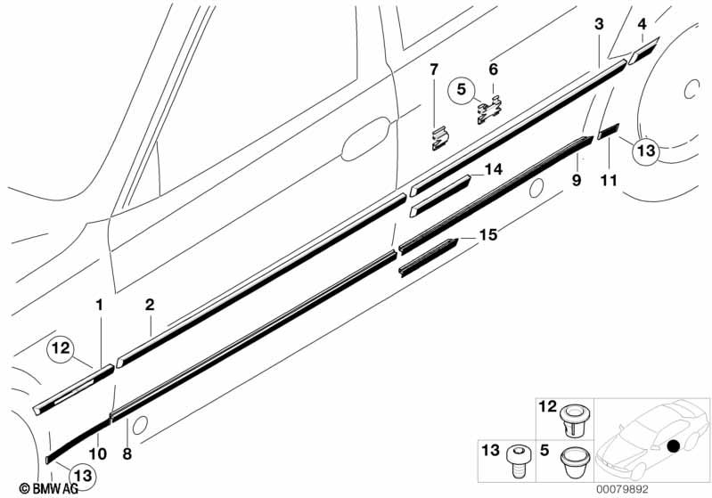 Genuine BMW 51138125834 E38 Cover Strip, Right (Inc. 740i) | ML Performance UK Car Parts