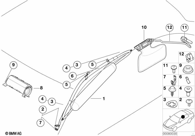 Genuine BMW 72128227993 E39 Its Head Air Bag Bracket (Inc. 540i, 530i & 525d) | ML Performance EU Car Parts