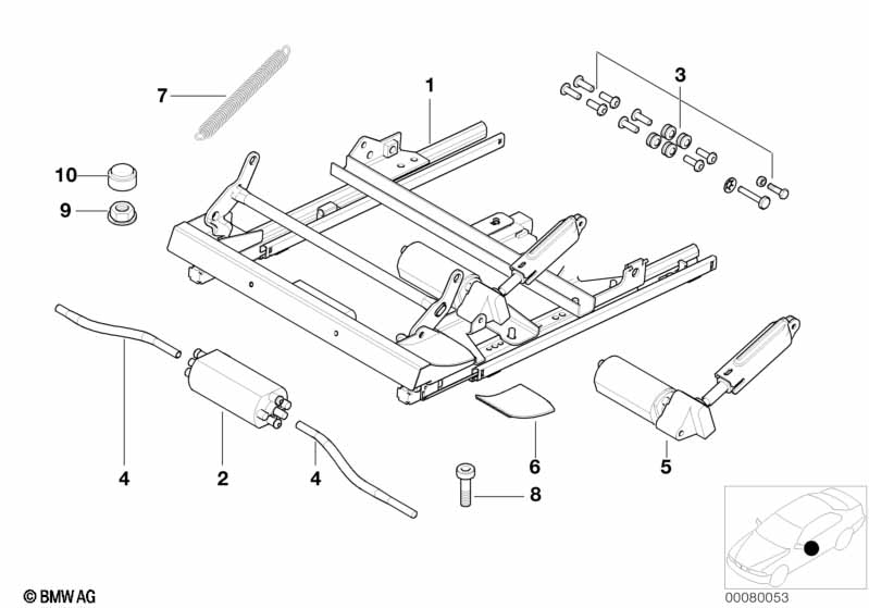 Genuine BMW 52107005818 E52 Covering Seat Rail Right SCHWARZ (Inc. ALPINA V8 & Z8) | ML Performance EU Car Parts