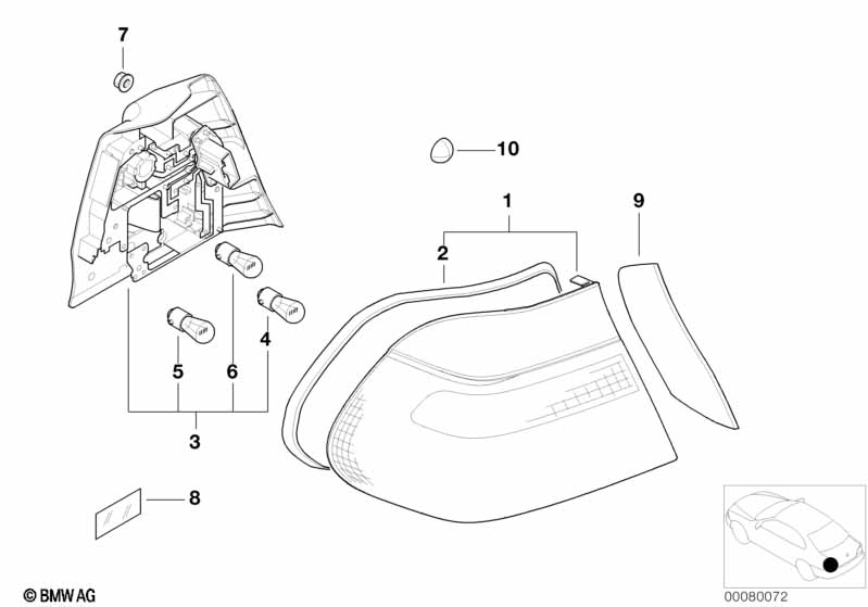 Genuine BMW 63218383898 E46 Tail Light Gasket (Inc. 320Cd, 330Cd & 316Ci) | ML Performance EU Car Parts