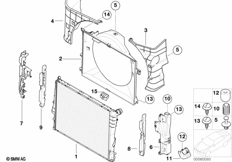Genuine BMW 17112282209 E46 Bracket, Fan Housing (Inc. M3) | ML Performance UK Car Parts