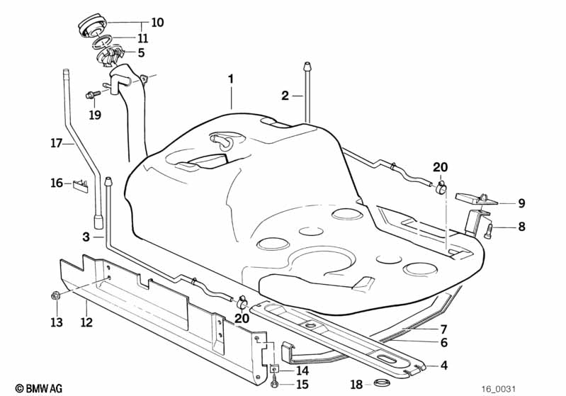 Genuine BMW 16119070649 E34 Vent Pipe (Inc. 530i, 540i & 518g) | ML Performance EU Car Parts