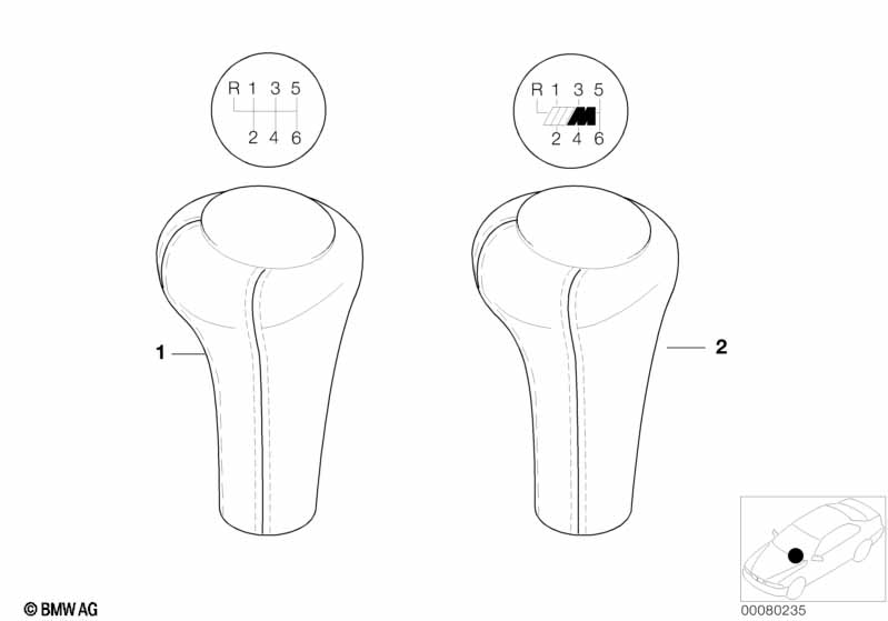 Individual leather gear shift knob