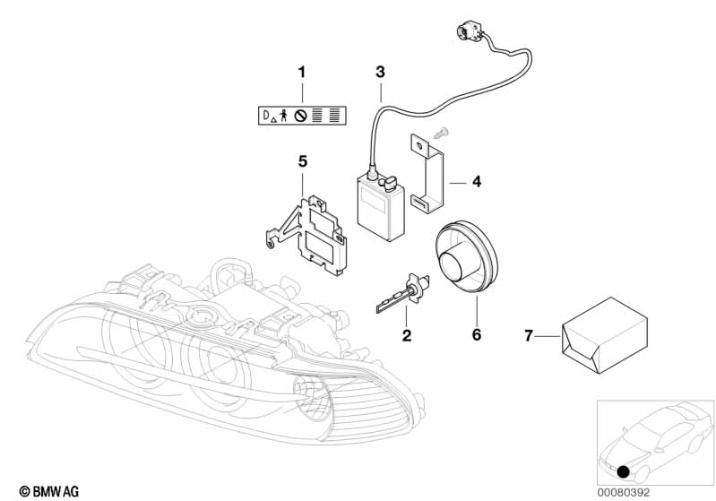Headlight, electronic parts, Xenon light