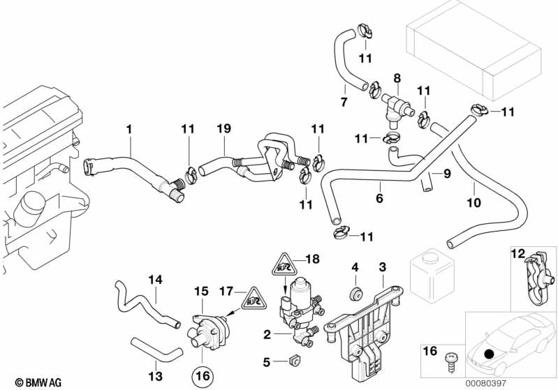Genuine BMW 64128379343 E39 Double Pipe 2 (Inc. 525i, 523i & 528i) | ML Performance EU Car Parts