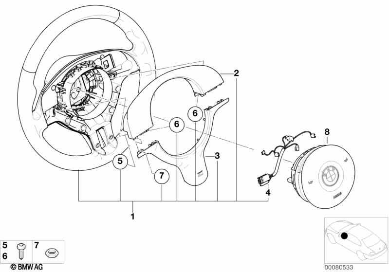 M sports strng whl,leather,airbag-smart
