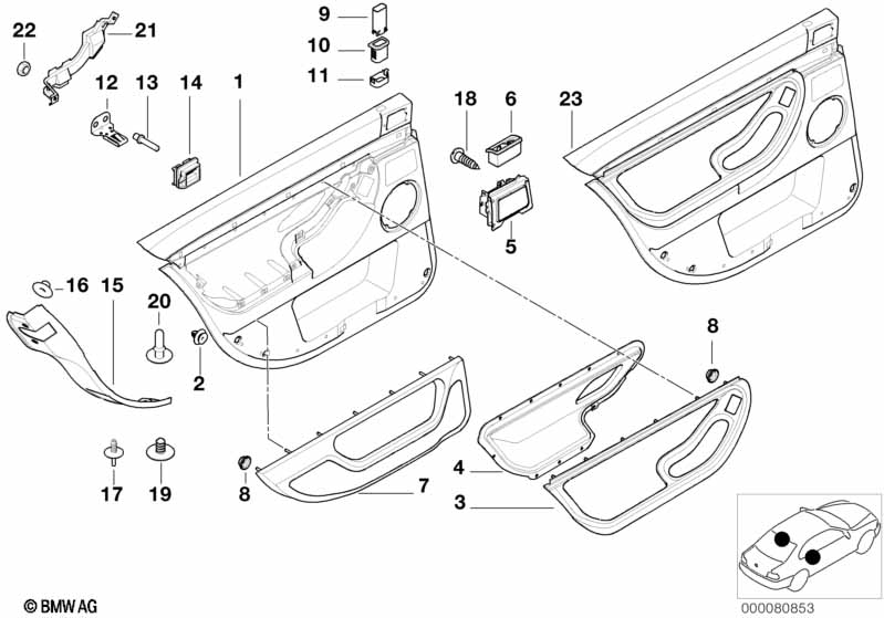 Door trim, rear