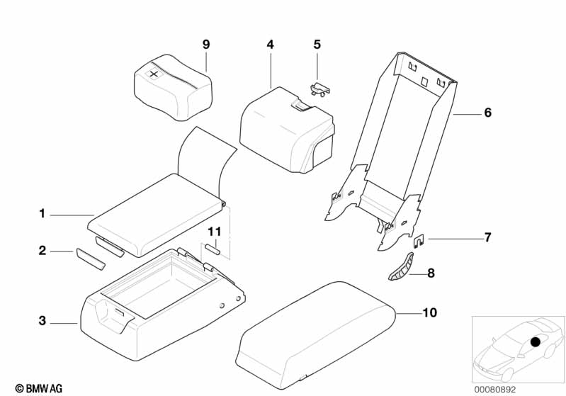 Rear seat center armrest