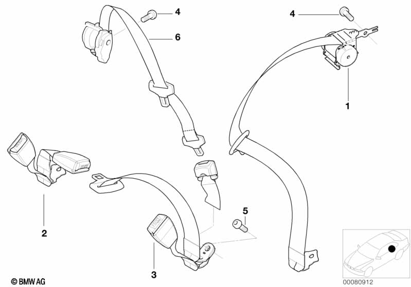 Safety belt rear