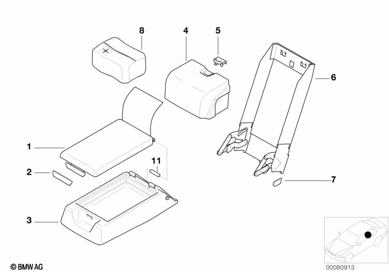 Rear seat center armrest