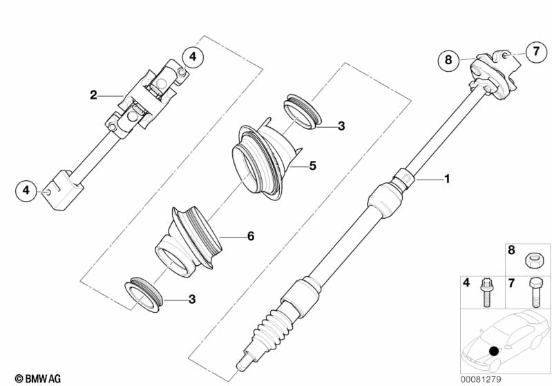 Steer.col.-lower joint assy