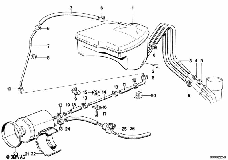Genuine BMW 16131179018 E24 E34 E32 Bracket Breather Pipe (Inc. 730i, 850CSi & M5) | ML Performance UK Car Parts