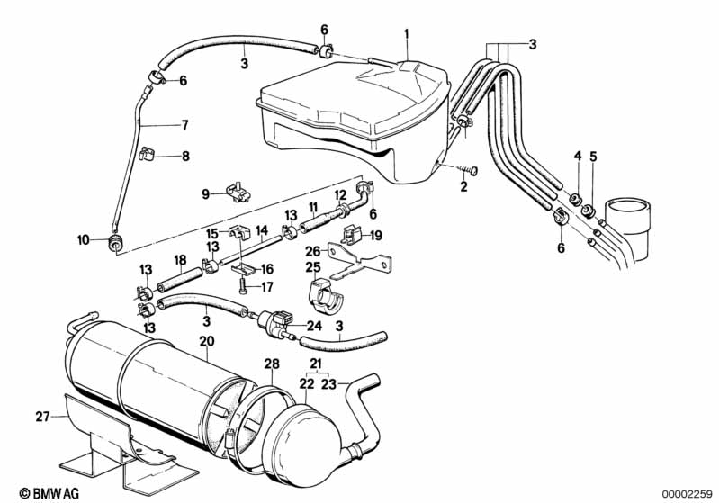 Exp.tank/activated Carbon container