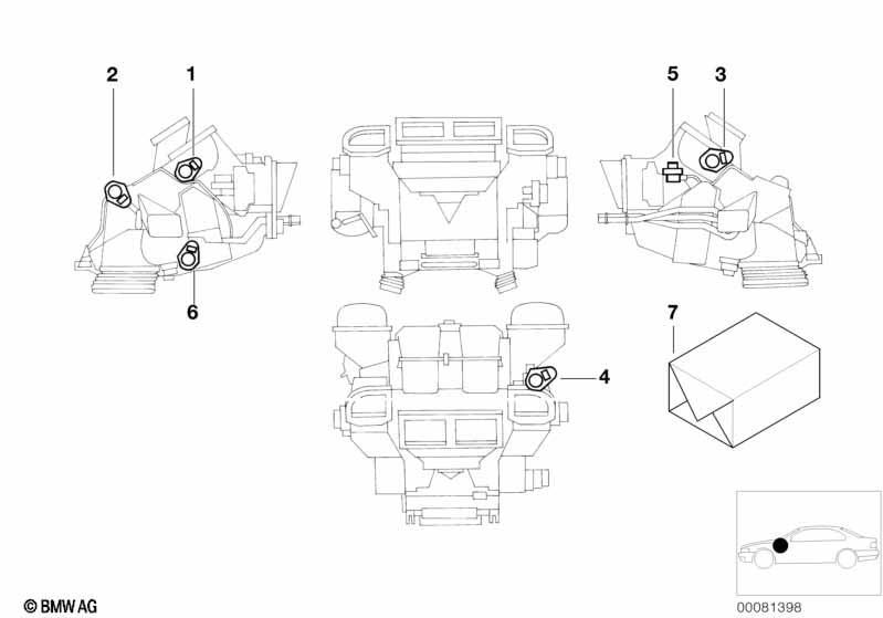 Genuine BMW 64116902695 E39 E53 Actuator F Fresh Air Flap (Inc. M5, 540i & 540iP) | ML Performance EU Car Parts
