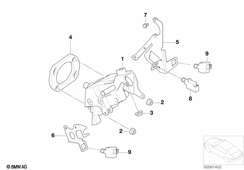 Genuine BMW 35116751141 E52 Bracket F Stop Light And Clutch Switch LSC (Inc. ALPINA V8 & Z8) | ML Performance EU Car Parts
