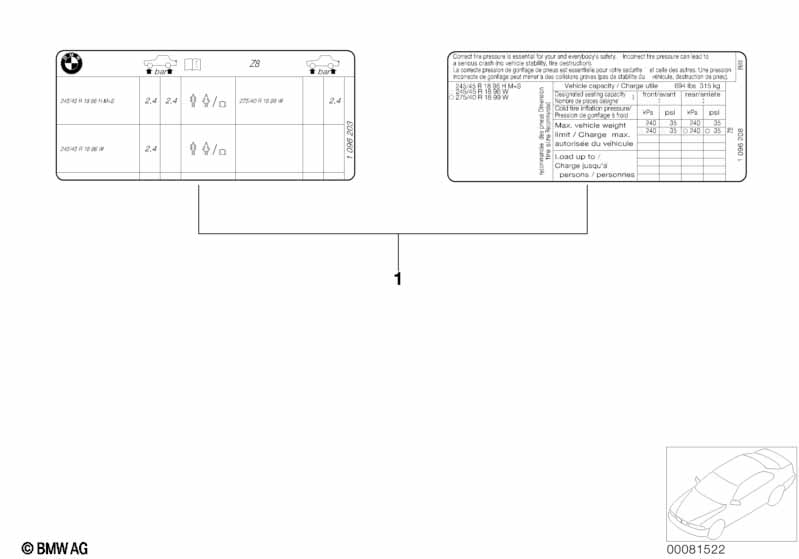 Genuine BMW 71242228732 E36 Label 
