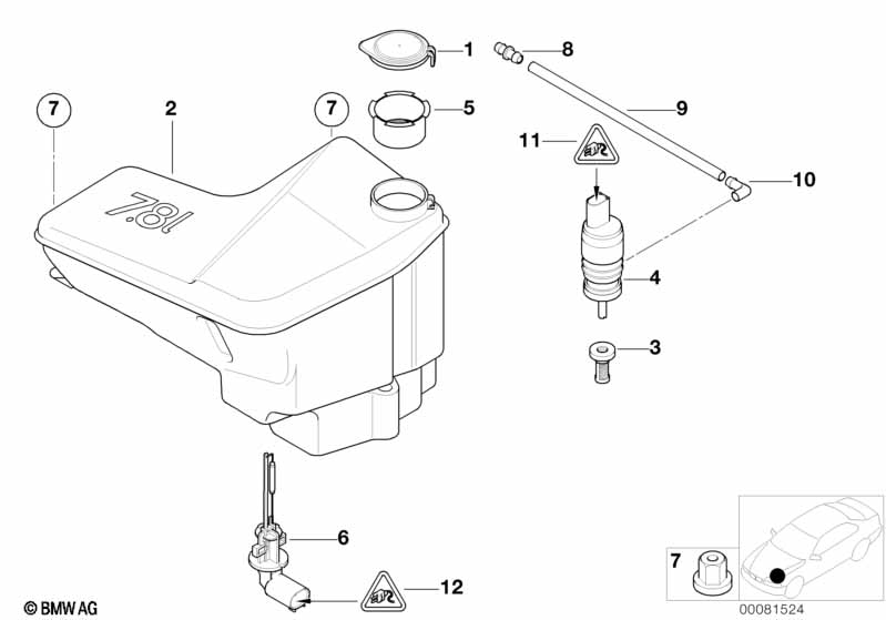 Windshield cleaning container