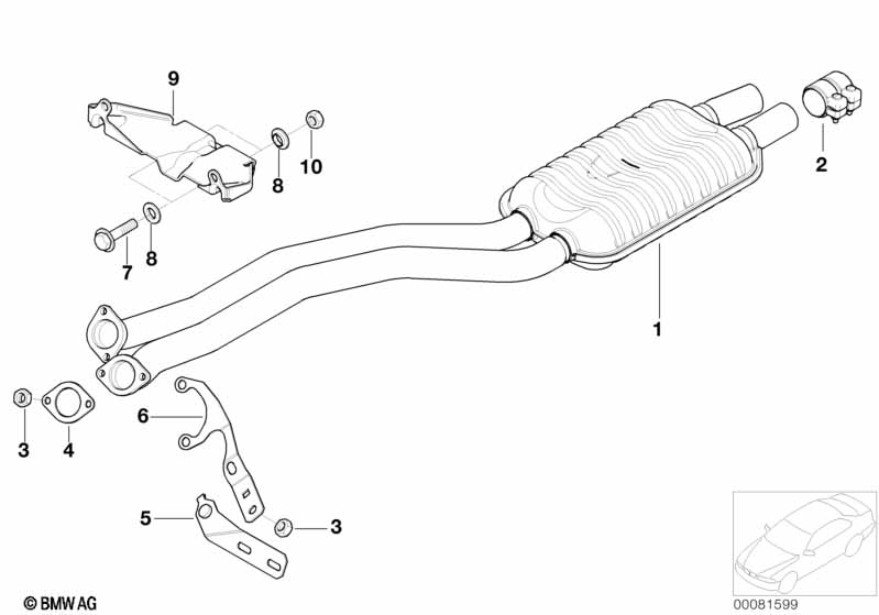 Genuine BMW 18107504978 E39 Front Muffler (Inc. 530i, 525i & 520i) | ML Performance EU Car Parts
