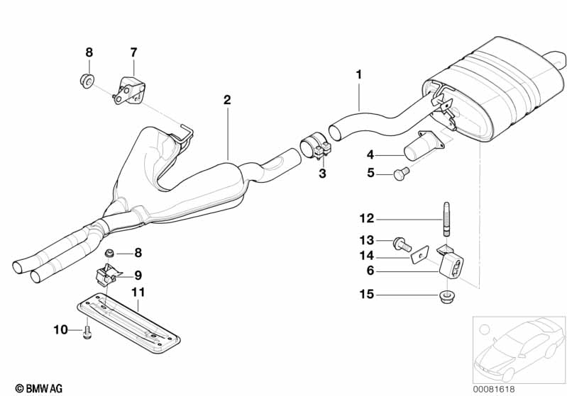 Center and rear muffler