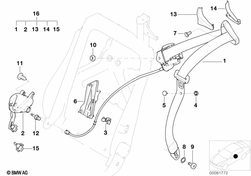 Genuine BMW 52109113981 E46 E93 Coupler Mechanism Left (Inc. 325d, 335i & 330Cd) | ML Performance EU Car Parts