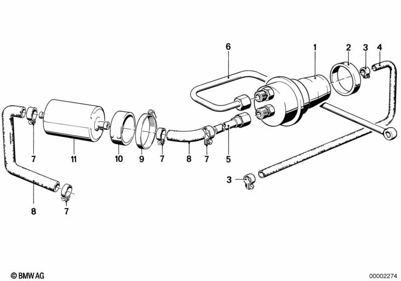 Genuine BMW 16121151474 E21 E12 Fuel Pipe (Inc. 323i, 518i & 320i) | ML Performance UK Car Parts