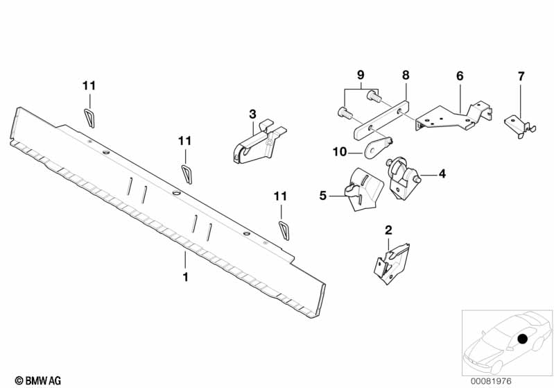 Floor parts rear interior