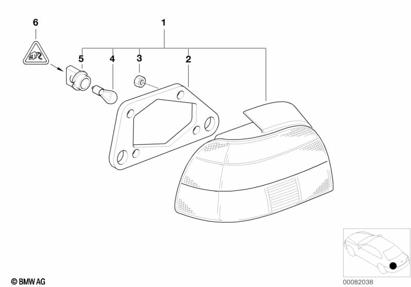 Genuine BMW 63216902530 E39 Right Rear Light, White Turn Indicator (Inc. 530i, 540i & 525i) | ML Performance EU Car Parts