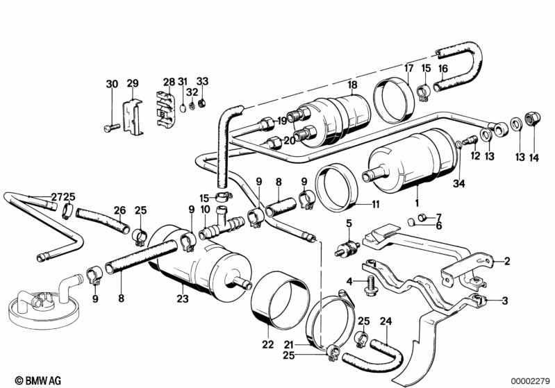 Genuine BMW 16121118686 E12 E34 E38 Tubing Support (Inc. 520d) | ML Performance UK Car Parts