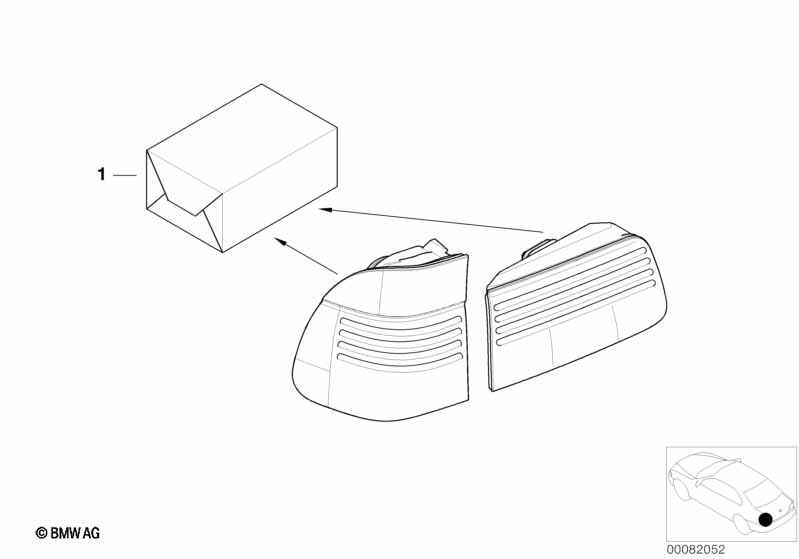 Retrofit kit, rr light, facelift 2000