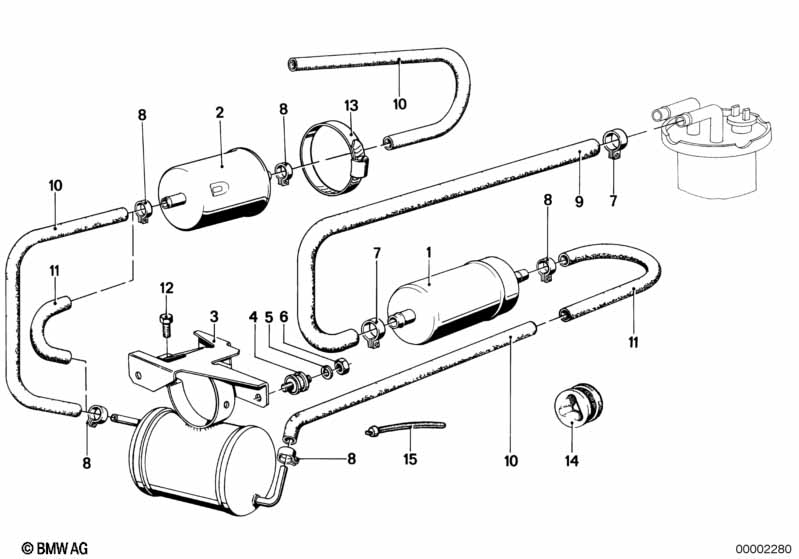 Genuine BMW 16121120970 E12 E24 Bracket With Expansion Unit (Inc. 633CSi, 530i & 635CSi) | ML Performance EU Car Parts