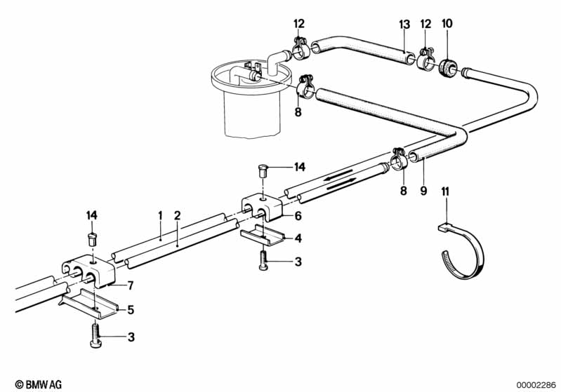 Genuine BMW 16121151301 E12 E24 Return Pipe (Inc. 535i, 635CSi & 525) | ML Performance EU Car Parts