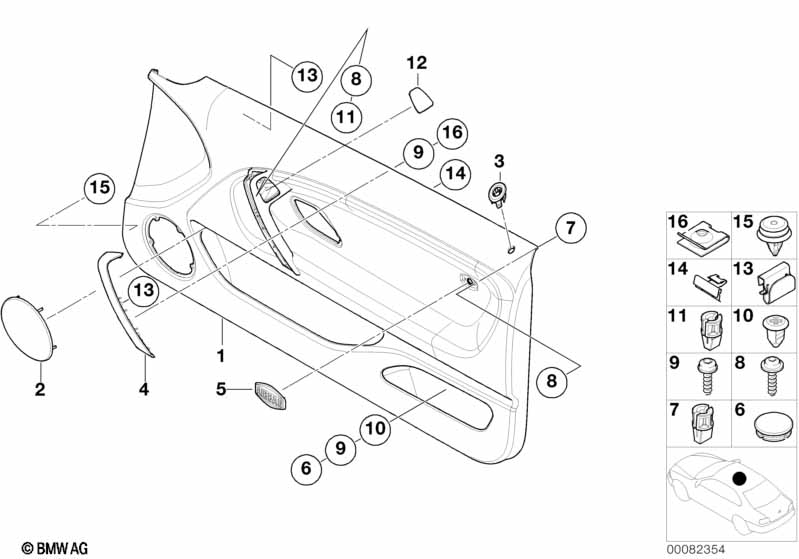 Genuine BMW 51417004563 E46 Door Trim Panel Left GRAU (Inc. 320td, 325ti & 318td) | ML Performance EU Car Parts