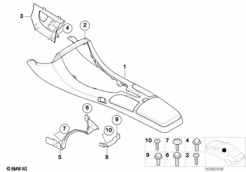Genuine BMW 51167000005 E52 Center Console, Leather P1CT/P1CS CREMA (Inc. Alpina V8 & Z8) | ML Performance EU Car Parts