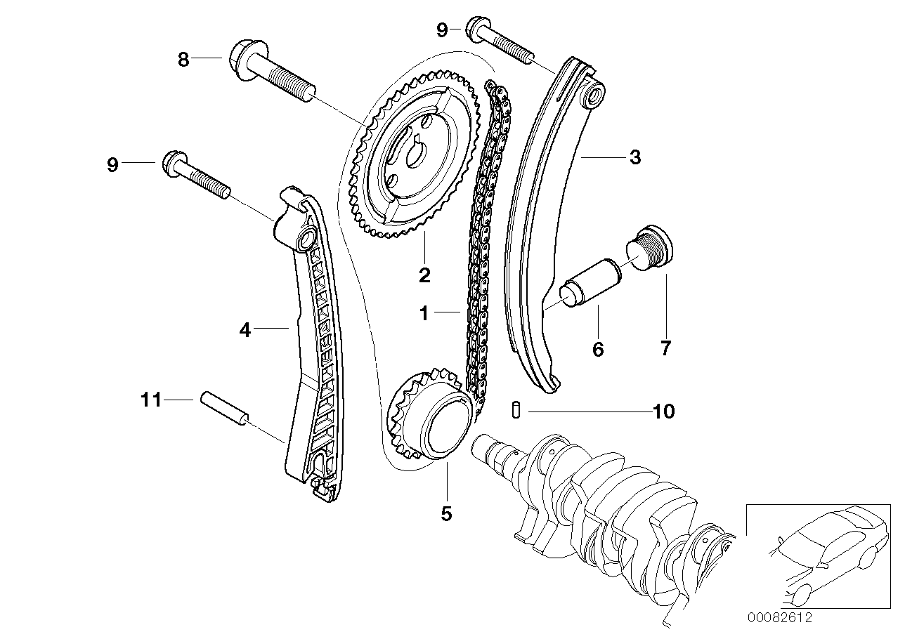 Genuine BMW 11311485400 R50 R53 Timing Chain (Inc. One 1.4i, Cooper & Coop.S JCW GP) | ML Performance UK Car Parts