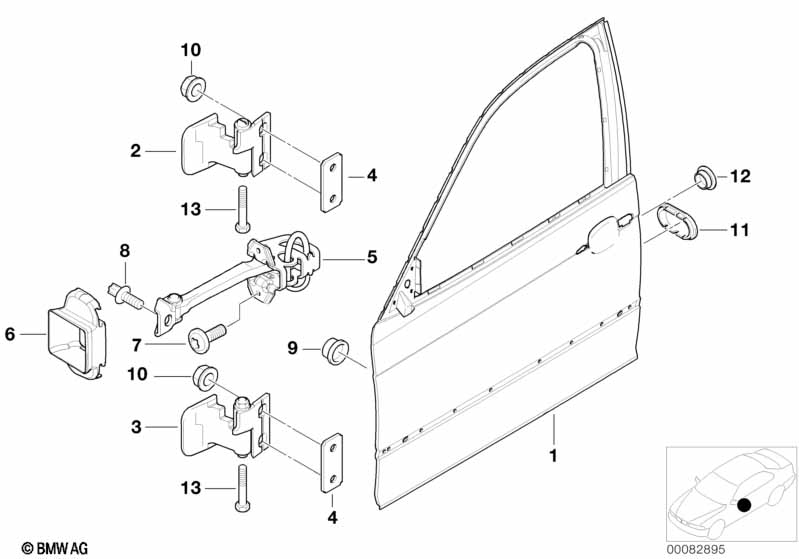 Front door-hinge/door brake