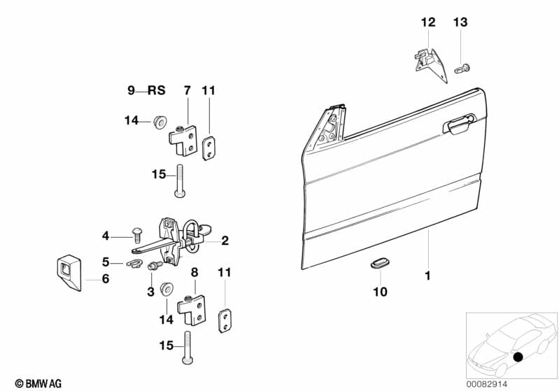 Front door-hinge/door brake