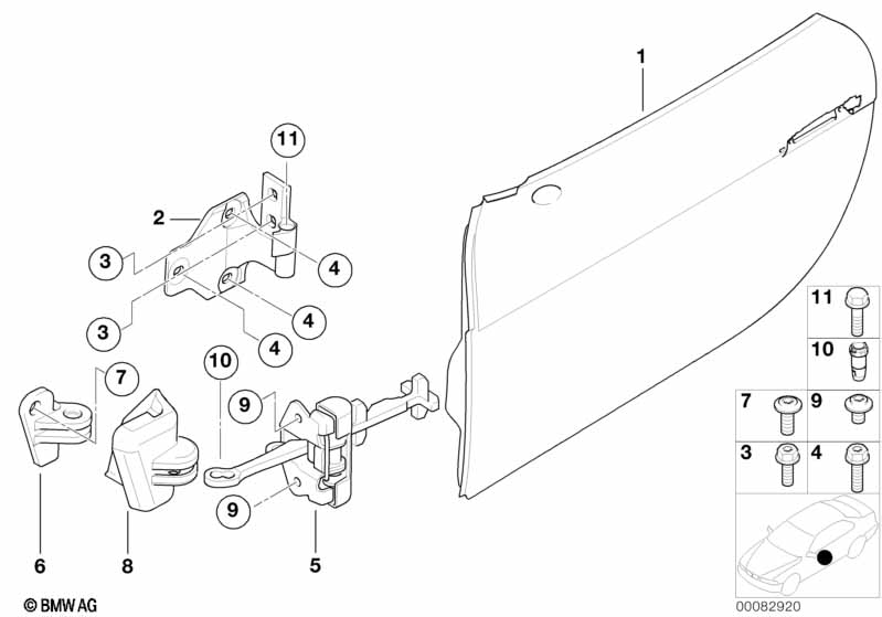 Genuine BMW 41517012877 E52 Door Hinge, Top Left (Inc. ALPINA V8 & Z8) | ML Performance EU Car Parts