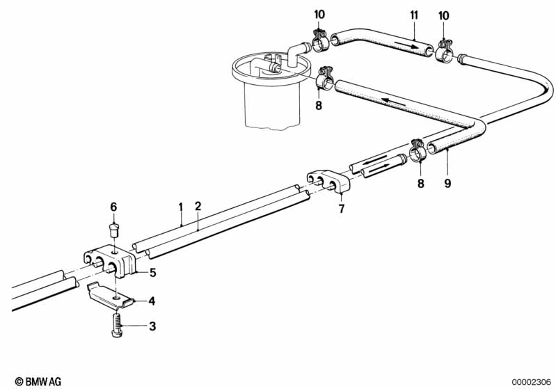 Genuine BMW 16121179681 E30 Fuel Feed Line L=1893mm (Inc. M3 & 316i) | ML Performance UK Car Parts