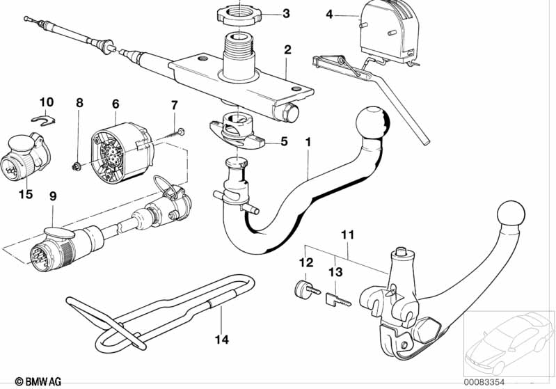 Single parts of trailer hitch