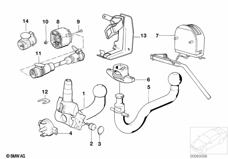 Single parts of trailer hitch